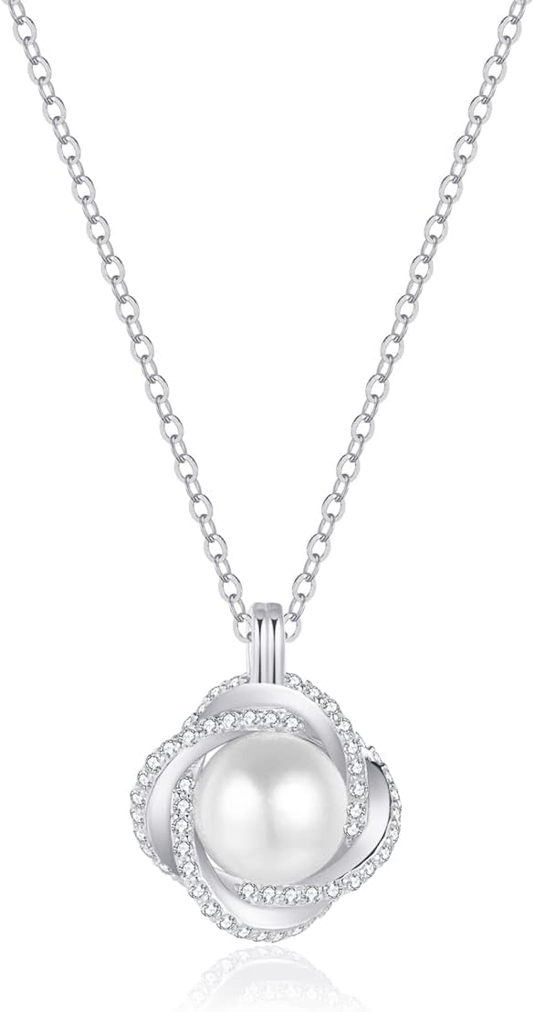 women's pearl necklace, Womens Pendant Necklaces,925 sterling silver pearl pendant necklace, freshwater cultured pearl, suitable for daily wear and as a gift for family and friends