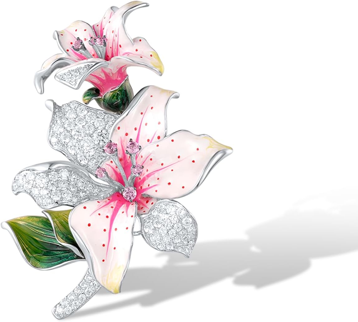 925 Sterling Silver Enamel Pin Brooch for Women